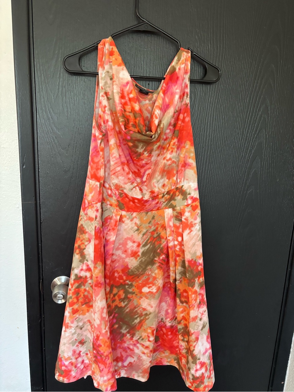 Jessica Howard One-Shoulder Cowl Neck Dress - Coral Pink Orange